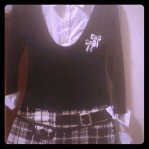 ***NWT***Girls Black/White Pleated Plaid Dress😍